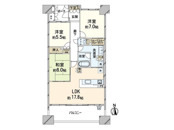 イトーピア豊中緑丘ロジュマン 間取図(平面図) 間取図(平面図)
