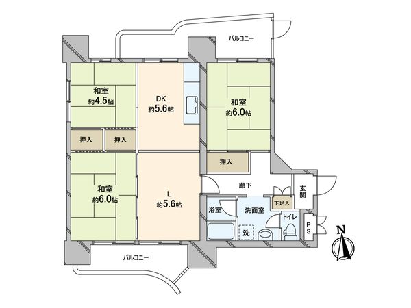 北緑丘第三住宅12号棟 間取図(平面図)