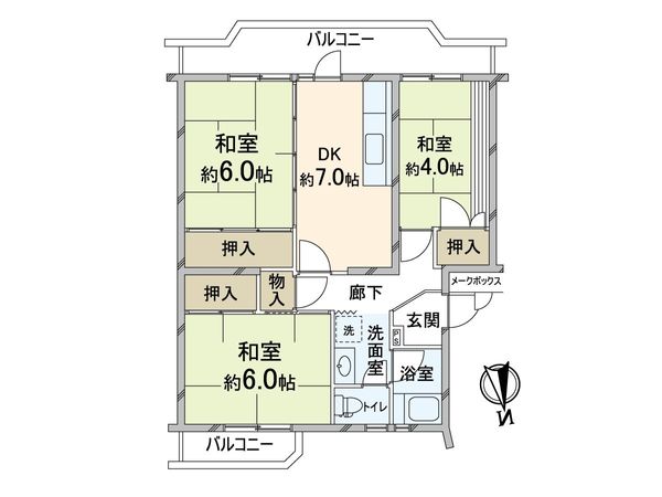 箕面粟生第四住宅4号棟 間取図(平面図) 箕面粟生第四住宅4号棟 間取図(平面図)