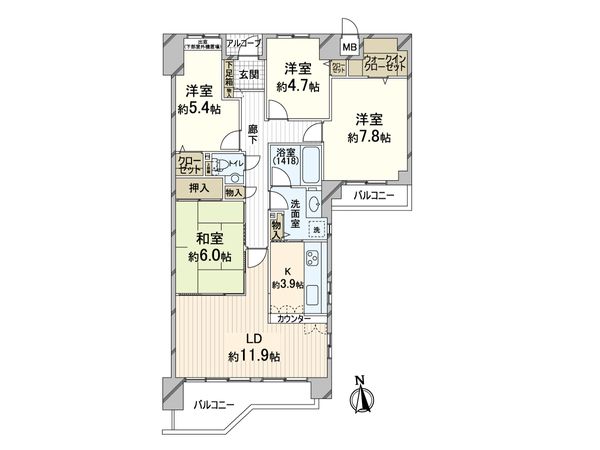 セントラル茨木ヒルズウイング 間取図(平面図)