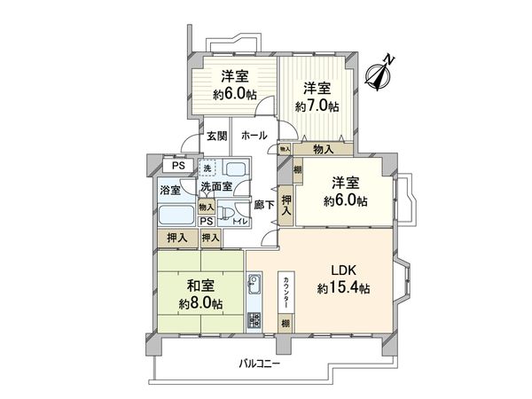 公社山田西団地 A3 間取図(平面図) 公社山田西団地 A3 間取図(平面図)
