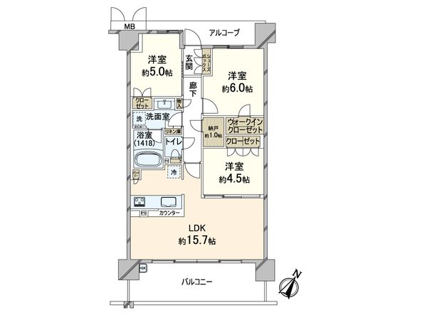 グランカサーレ豊中ヒルズコート 間取図(平面図)