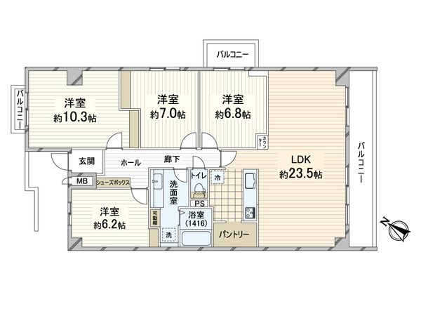 千里中央パーク・ヒルズH棟 間取図(平面図) 千里中央パーク・ヒルズH棟 間取図(平面図)