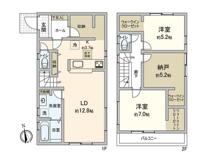 本町9丁目 新築戸建【2号棟】 間取図(平面図)