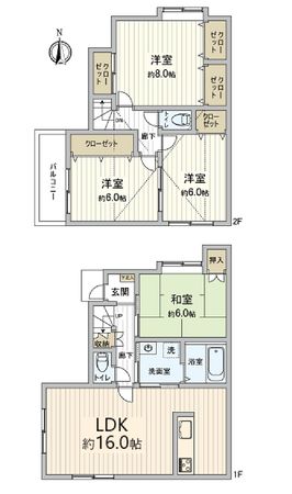 豊中市末広町3丁目 戸建 間取図(平面図) 豊中市末広町3丁目 戸建 間取図(平面図)