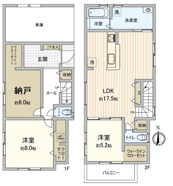 豊中市箕輪2丁目 新築戸建 1号棟 間取図(平面図) 間取図(平面図)
