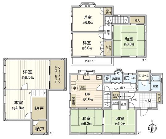 豊中市曽根西町二丁目 戸建 間取図(平面図)
