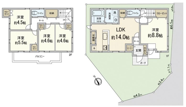 豊中市上野東1丁目 戸建 間取図(平面図)