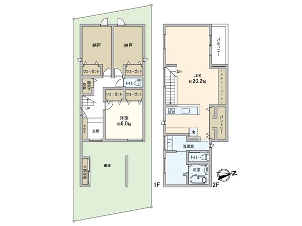豊中市清風荘1丁目新築戸建 2号地 間取図(平面図)