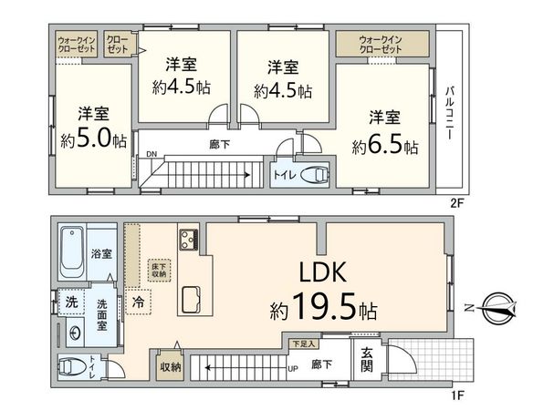 清風荘1丁目 新築戸建 3号棟 間取図(平面図)