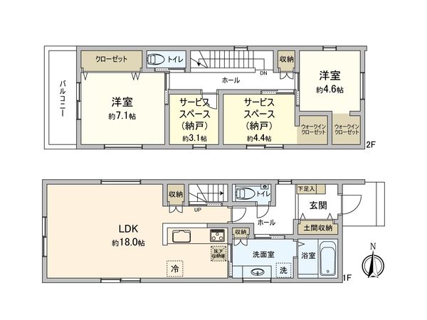 豊中市勝部2丁目 新築戸建 1号棟 間取図(平面図)