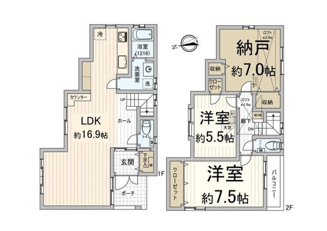 豊中市上野西3丁目 戸建 間取図(平面図)