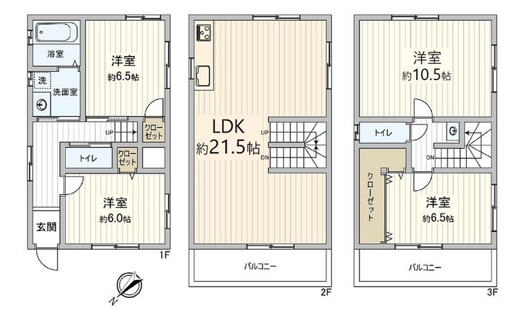 豊中市大島町1丁目 戸建 間取図(平面図)