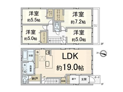 豊中市長興寺北3丁目 新築戸建 間取図(平面図)