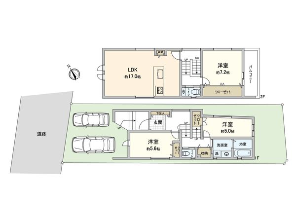 豊中市宮山町2丁目 新築戸建 1号地 間取図(平面図) 豊中市宮山町2丁目 新築戸建 1号地 間取図(平面図)