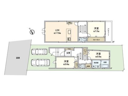 豊中市宮山町2丁目 新築戸建 1号地 間取図(平面図)