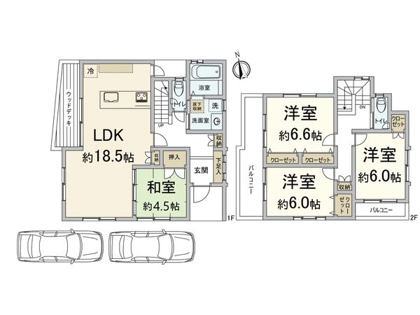 上野東一丁目戸建 間取図(平面図) 上野東一丁目戸建 間取図(平面図)