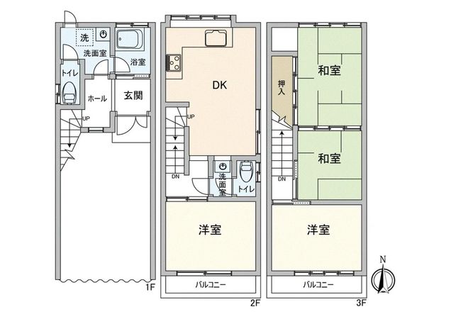 豊中市原田元町1丁目 テラスハウス 間取図(平面図) 豊中市原田元町1丁目 テラスハウス 間取図(平面図)