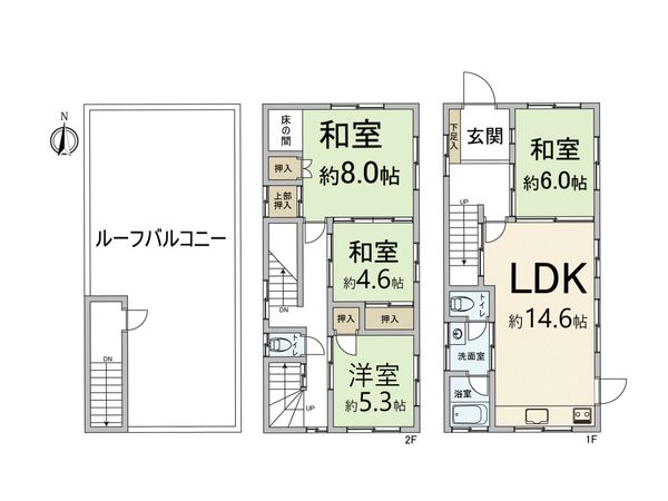 豊中市曽根南町1丁目戸建 間取図(平面図)