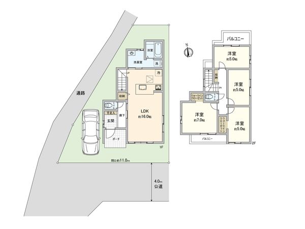 豊中市千里園3丁目 新築戸建 間取図(平面図) 豊中市千里園3丁目 新築戸建 間取図(平面図)