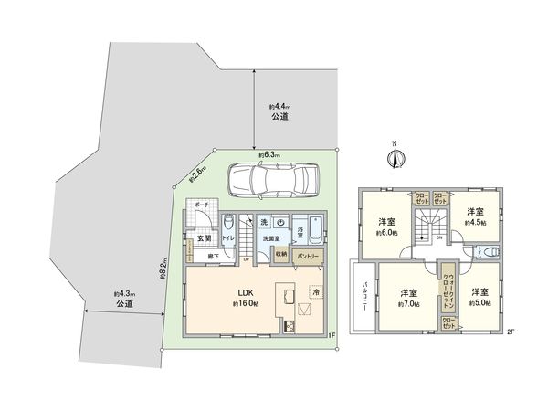 豊中市服部豊町2丁目 新築戸建 間取図(平面図)