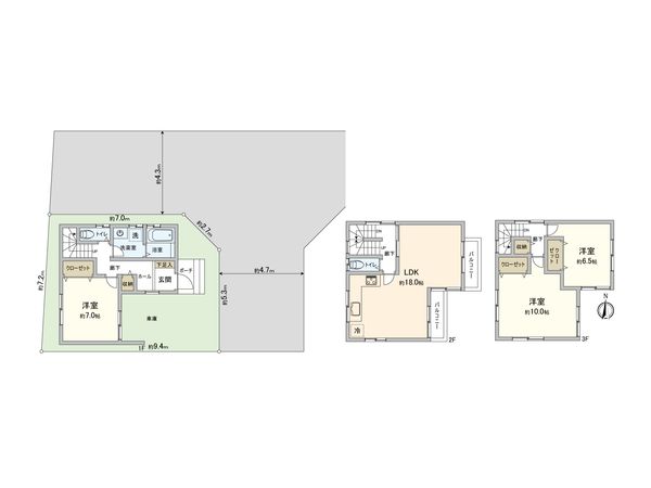 豊中市原田中1丁目 戸建 間取図(平面図) 豊中市原田中1丁目 戸建 間取図(平面図)
