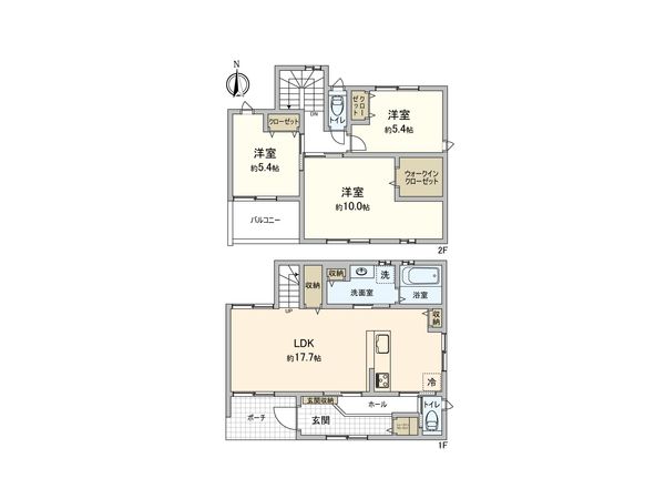 豊中市刀根山1丁目 新築戸建 3号地 間取図(平面図)