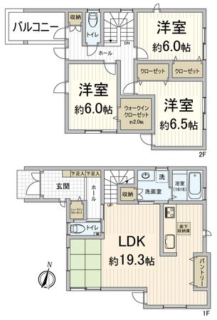 豊中市北桜塚4丁目 戸建 間取図(平面図)