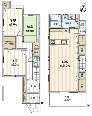 豊中市曽根西町4丁目 戸建 間取図(平面図) 豊中市曽根西町4丁目 戸建 間取図(平面図)