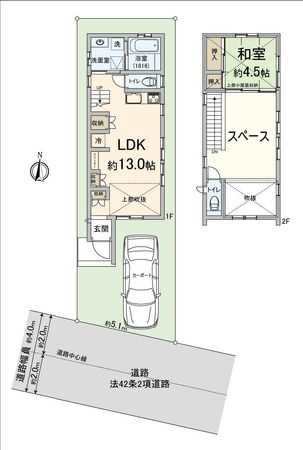 池田市鉢塚2丁目 戸建 間取図(平面図) 間取図(平面図)