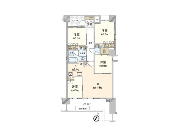 ブランズ豊中上野坂駅前レジデンス 間取図(平面図) 間取図(平面図)