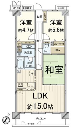 ライオンズガーデン豊中 間取図(平面図) 間取図(平面図)