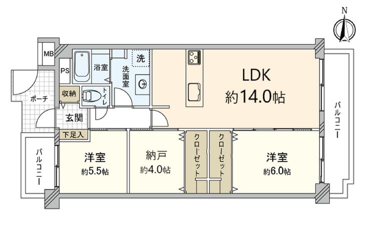 ユニハイム曽根 間取図(平面図) 間取図(平面図)