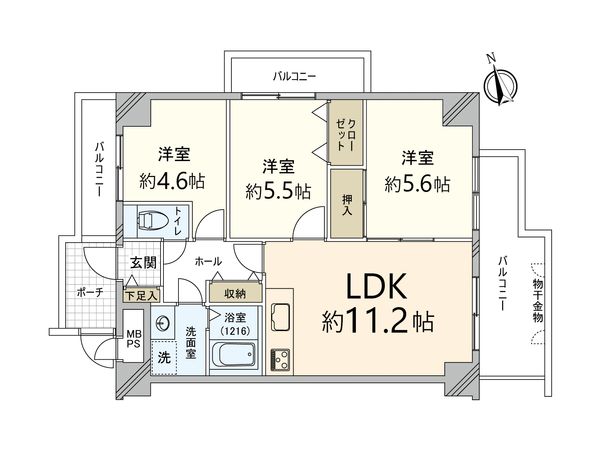 ライオンズマンション豊中上野東 間取図(平面図) 間取図(平面図)