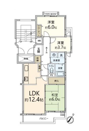 中桜塚パークハイム 間取図(平面図)
