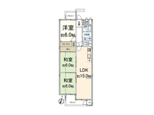豊中豊松園ハイツ B棟 間取図(平面図) 豊中豊松園ハイツ B棟 間取図(平面図)