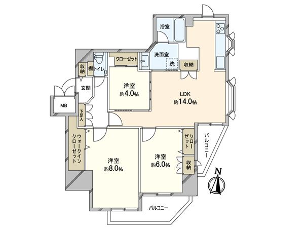 パルムドール中桜塚 間取図(平面図) パルムドール中桜塚 間取図(平面図)