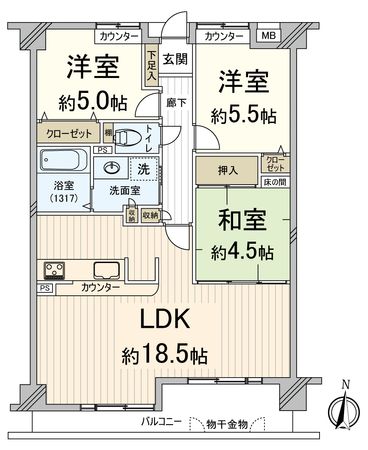フィオーレ豊中長興寺 間取図(平面図) フィオーレ豊中長興寺 間取図(平面図)