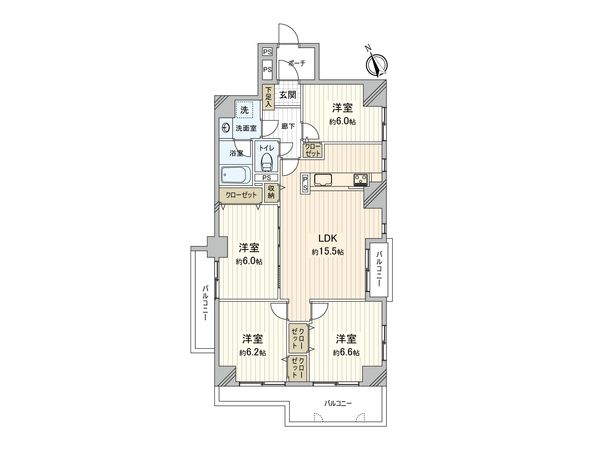 ライオンズマンション豊中上野東 間取図(平面図) ライオンズマンション豊中上野東 間取図(平面図)