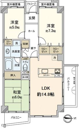ベルシャトゥ豊中上野東 間取図(平面図) ベルシャトゥ豊中上野東 間取図(平面図)