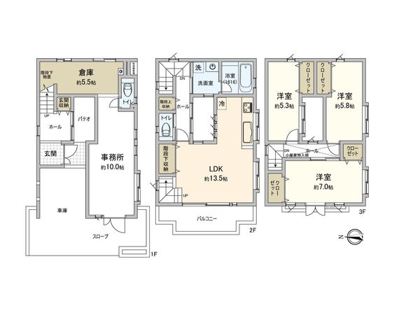 豊中市上野東3丁目 戸建 間取図(平面図)