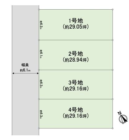 古曽部町四丁目 土地(1号地) 区画図