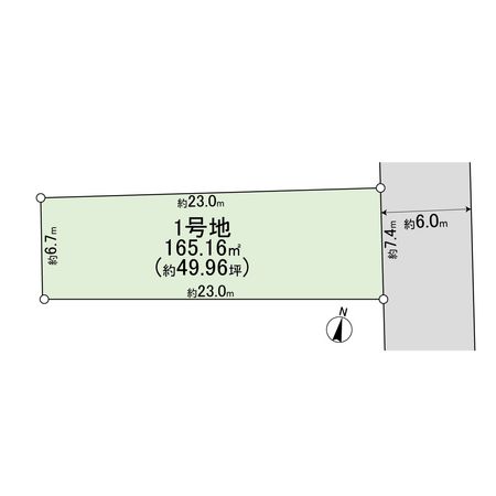 高槻市日吉台二番町1号地 区画図 区画図