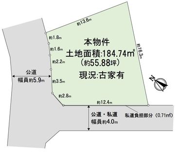 高槻市日吉台四番町 区画図
