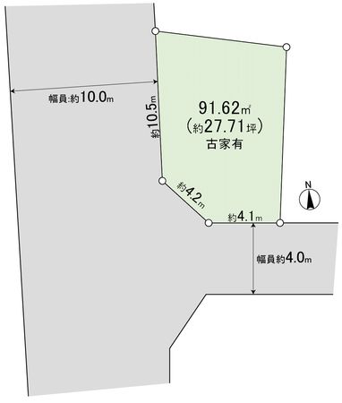 高槻市東五百住町1丁目 土地 区画図