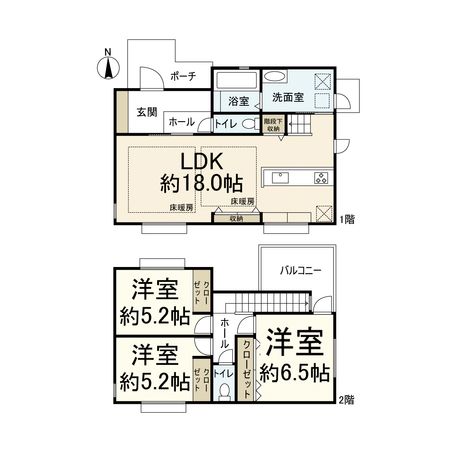 高槻市真上町5丁目 間取図(平面図) 高槻市真上町5丁目 間取図(平面図)