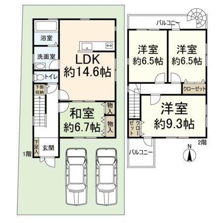 高槻市奥天神町1丁目 間取図(平面図) 高槻市奥天神町1丁目 間取図(平面図)