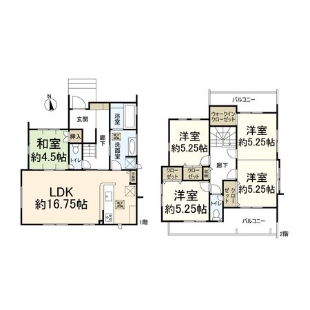 上牧町1丁目 1棟 間取図(平面図) 上牧町1丁目 1棟 間取図(平面図)