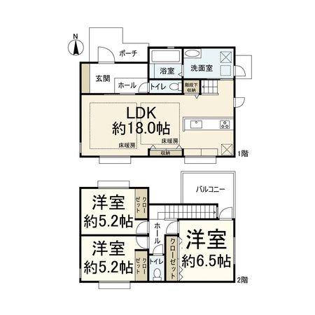 高槻市真上町5丁目 間取図(平面図)