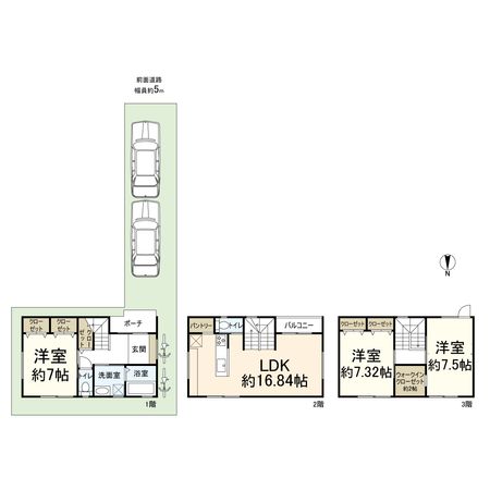 高槻市名神町 1号地 間取図(平面図)